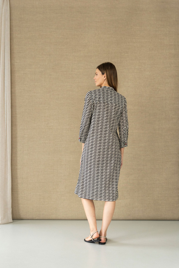 Vestido de algodón con pliegues