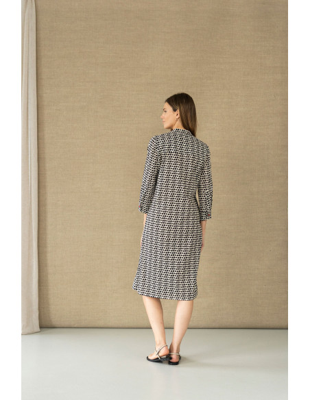 Vestido de algodón con pliegues