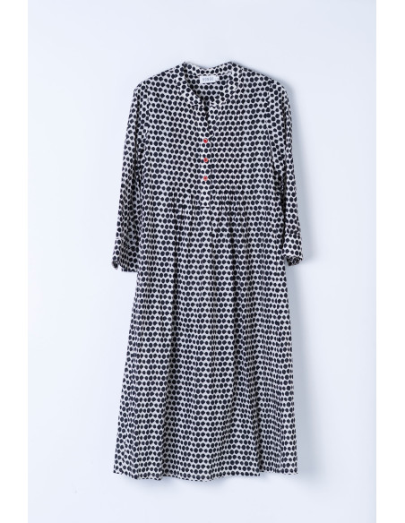Vestido de algodón con pliegues
