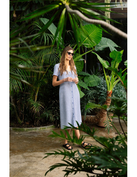 Vestido rayas azules
