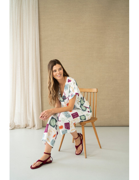 Camisa estampada con nudo
