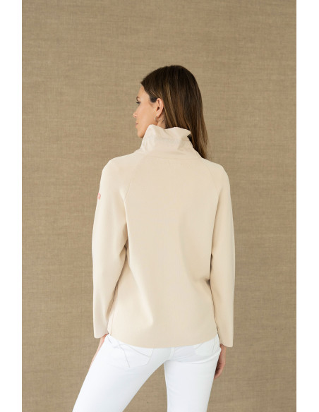 Parka corta beige combinada