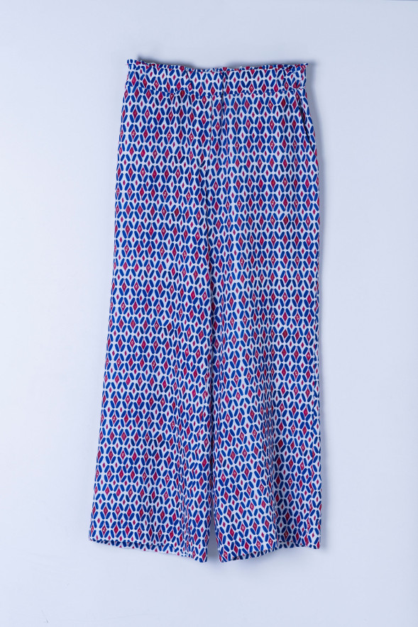 Pantalón fluido estampado con cintura elástica