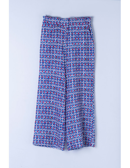 Pantalón fluido estampado con cintura elástica