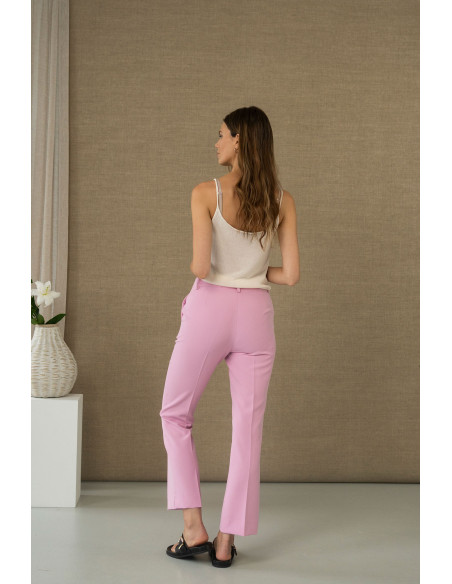 Pantalón recto en rosa