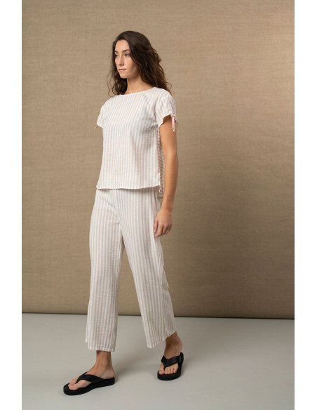 Pantalón fluido de rayas