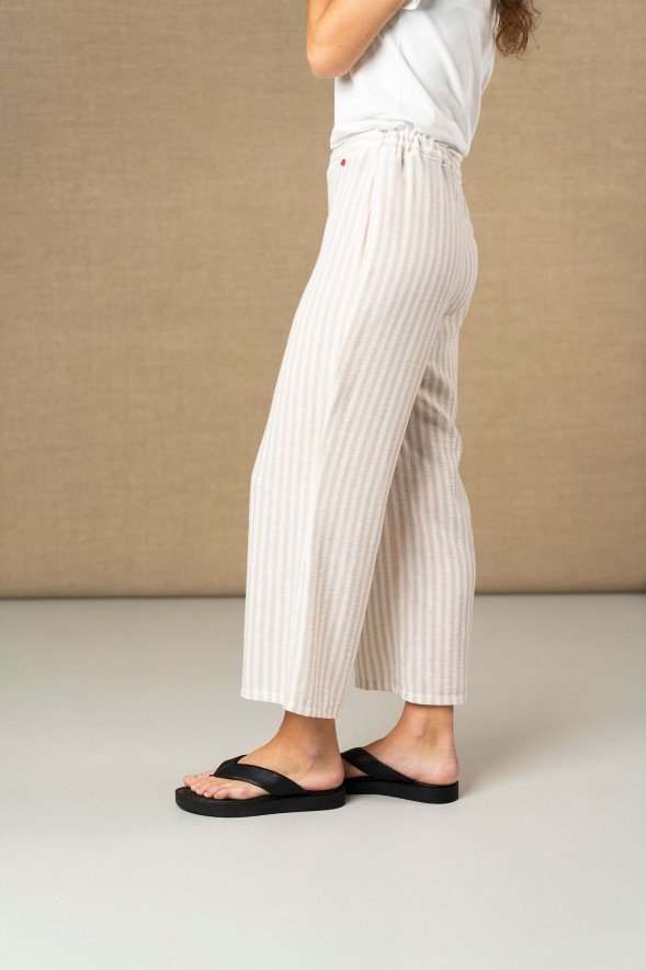 Pantalón fluido de rayas