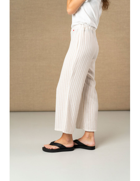 Pantalón fluido de rayas