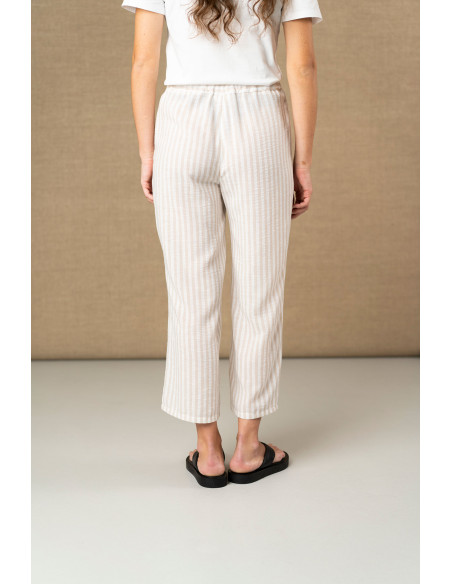 Pantalón fluido de rayas
