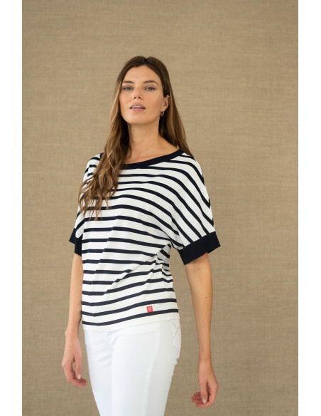 Jersey de rayas marineras con manga corta
