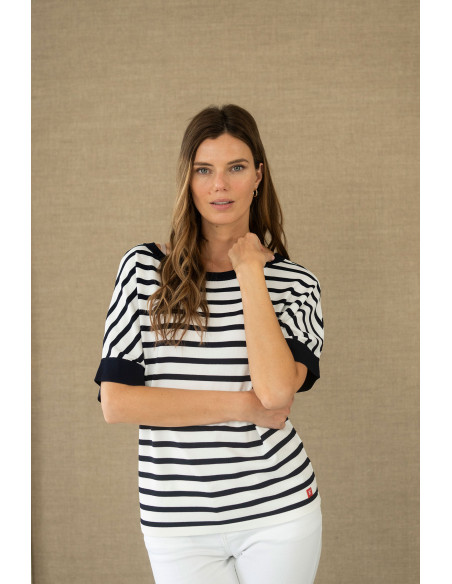 Jersey de rayas marineras con manga corta
