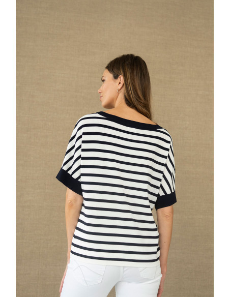 Jersey de rayas marineras con manga corta
