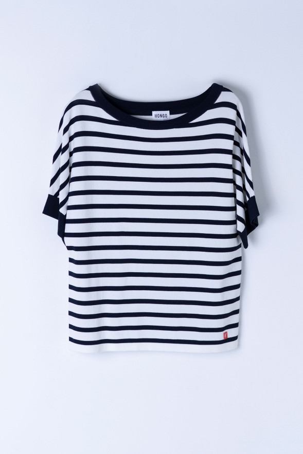 Jersey de rayas marineras con manga corta