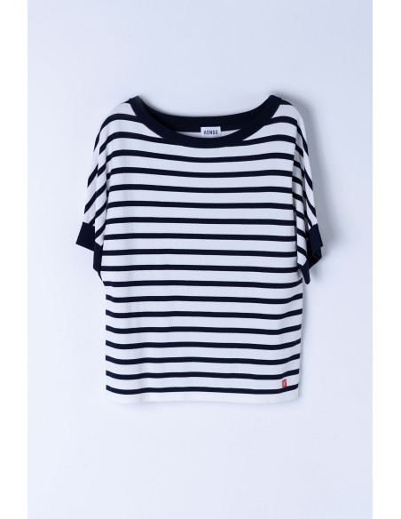Jersey de rayas marineras con manga corta